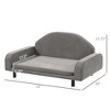 PawHut Raised Dog Sofa, Elevated Pet Sofa for Small and Medium Dogs, with Soft Cushion, Removable Cover, Anti-Slip Pads, Gray - 2 of 4