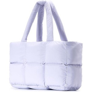 Puffer Tote Bag for Women, Large Quilted Puffy Handbag Lightweight Satchel Purse - 1 of 4