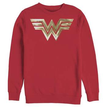 Men's Wonder Woman 1984 Metallic Logo Pull Over Hoodie - Red - 3x Large :  Target