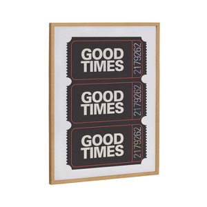 Kate & Laurel All Things Decor 16"x20" Gallery Preppy Retro Positive Quote Good Times Ticket Print by The Creative Bunch Studio Gold - 1 of 4