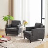 Mid-Century Modern Linen Fabric Armchair Comfy Upholstered Sofa with Thick Cushion & Leg, Deep Seat & No Assembly Required, for Living Room, Bedroom - 4 of 4