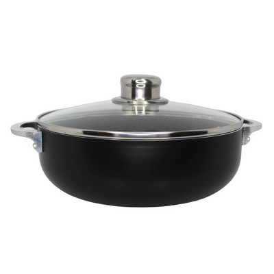 IMUSA 3.2qt Caldero with Dual Speckled Ceramic Set Black: Hand Wash, Electric & Gas Compatible, Aluminum Exterior