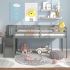 Twin Size Loft Bed, Pine Wood Twin Loft Bed Frame with Staircase, Storage Space, Slide, Full-Length Safety Guardrails for Bedroom - 3 of 4