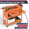Huxxion 3-Tier Rolling Tool Cart on Wheels, Heavy Duty Mechanic Tool Cart with Drawers, Utility Cart for Workshop Garage Warehouse(Gray) - 3 of 4