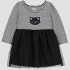 Carter's Just One You® Baby Girls' Halloween Striped Cat Dress - Black - 2 of 4