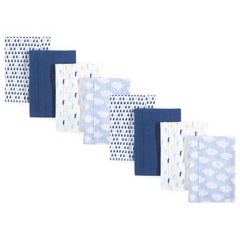 Luvable Friends Boys Cotton Poly Flannel Burp Cloths 8-Pack, Boy Clouds, One Size - image 1 of 1