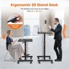 NicBex Home Office Desk Morden Standing Desk with Scroll Wheels and Wooden Desktop Height Adjustable Small Computer Desk for Study and Work - 2 of 4