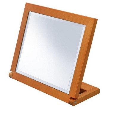 8" Tall Polyresin adjustable Make-Up Mirror, Walnut finish