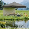 10x10 Pop Up Canopy Tent with 4Pcs Sidewalls, Portable Instant Canopy with 4 Stakes, 4 Ropes, 4 Sandbags for Patio, Outdoor, Camping - 3 of 4