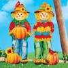 Collections Etc Colorful Metal Scarecrow and Pumpkin Outdoor Garden Stake - 3 of 4