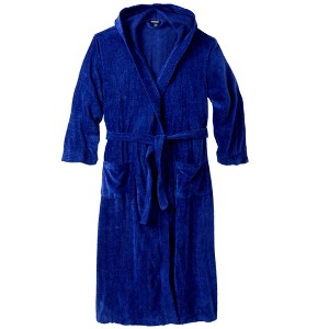 KingSize Men's Big & Tall Tall Terry Velour Hooded Maxi Robe - 1 of 4