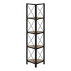 Sapphtopaz Modern 4-Tier Corner Bookshelf with Wood Shelves Space-Saving Book Shelf with Metal Frame Corner Shelf for Living Room - 3 of 4