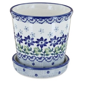 Blue Rose Polish Pottery P045 Manufaktura Flower Pot - 1 of 1