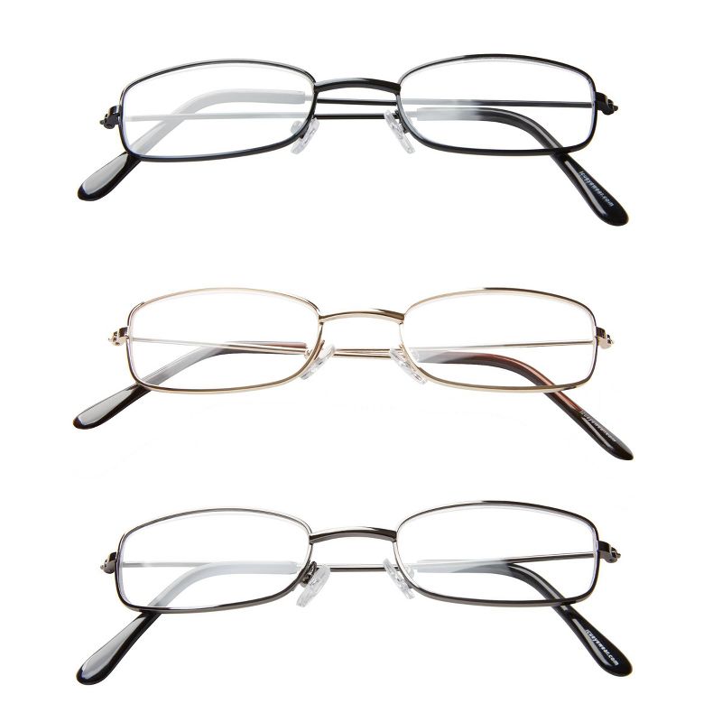 ICU Eyewear Oval Metal Reading Glasses - 3pk, 1 of 7