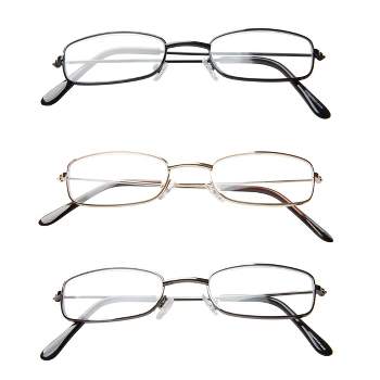 ICU Eyewear Oval Metal Reading Glasses - 3pk