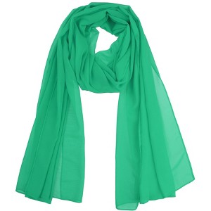 Elerevyo Women's Solid Chiffon Sheer Lightweight Soft Long Scarf Shawl 1 Pc - 1 of 4