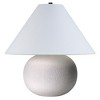 Hudson and Canal 18" Tall Textured Ceramic Jug Base Lamp: Stamped Design, Polyester Cone Shade - 2 of 4