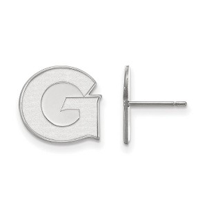 Black Bow Jewelry 14k White Gold Georgetown Hoyas NCAA Post Earrings - 1 of 3