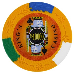 Slickblue 14-Gram Poker Chips 25-Pack, King's Casino Design, Four-Tone Color, Floral Edge Mold, $0.25-$10K - 1 of 3