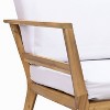 Sunnydaze Bodie Acacia Wood Patio Conversation Set with Loveseat, Armchairs, and Table - 4pc - Natural/Bone White - 3 of 4