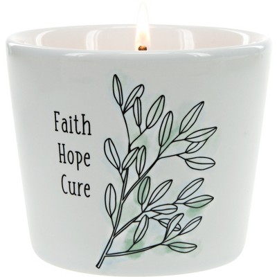 Pavilion Gift Company - Faith Hope Cure - 8 oz - 100% Soy Wax Candle Scent: Tranquility - Flame Candles