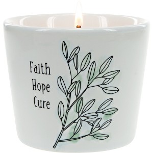 Pavilion Gift Company - Faith Hope Cure - 8 oz - 100% Soy Wax Candle Scent: Tranquility - Flame Candles - 1 of 4