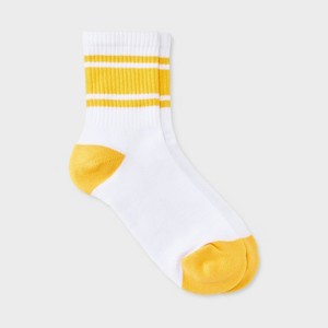 Women's Game Day Varsity Stripe Ribbed Cushioned Mid Crew Socks - Wild Fable™ - 1 of 3