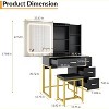 Bedroom Makeup Vanity Desk Set: Sliding LED Lighted Mirror, USB Charging Station, 4 Drawers, 5 Shelves + Cushioned Stool - 2 of 4