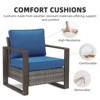 Wicker Patio Chairs Set of 2,Oversize Outdoor Patio Chairs with High Backrest Metal Armrest, All Weather PE Rattan Outdoor Seating for Porch Backyard - 4 of 4