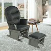 Costway Baby Nursery Relax  Rocker Rocking Chair Glider &Ottoman Set w/Cushion Light Grey\ Beige\Dark Grey - 3 of 4