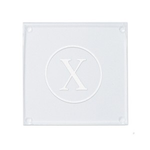 Personalization Mall Classic Celebrations Engraved Initial Glass Coaster - 1 of 1