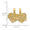 Black Bow Jewelry 14k Yellow Gold Best Friend Double Hearts Set of 2 Pendants, 19mm - 3 of 4