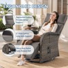 Buenhomino Outdoor Swivel Reclining Chair and Matching Side Table - 2-Piece Wicker Patio Bistro Set with Cushions,Brown Wicker - 4 of 4