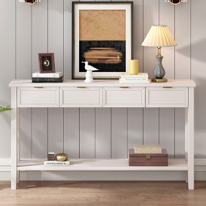 Bella Depot 60" Contemporary Console Table with 4 Drawers - 1 of 4