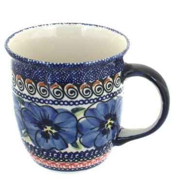 Blue Rose Polish Pottery Blue Art Coffee Mug