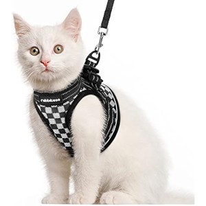 rabbitgoo Cat Harness and Leash, Escape Proof Cat Walking Vest Harness for Cats, Black Plaid, Small - 1 of 1