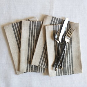 Solino Home Striped Linen Dinner Napkins | Farmhouse - 1 of 4