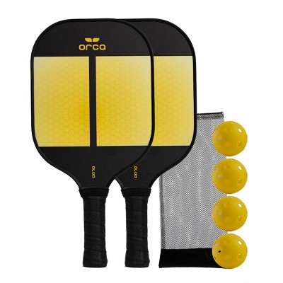 MD Sports Orca Amity Carbon Fiber Pickleball Paddle Deluxe Combo Set - Yellow/Black