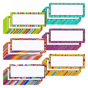 Juvale 36-Pack Magnetic Labels for Whiteboard, Name Magnets for Lockers, School Supplies for Teachers, 6 Designs, 2x5 In - 1 of 4