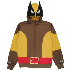 Marvel Men's Wolverine Full-Zip Mask Costume Long Sleeve Adult Hoodie - 1 of 4