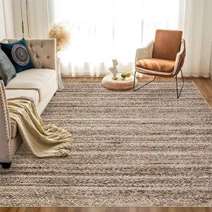 Washable Modern Plaid Rug – Foldable Thin Non-Slip Non-Shedding Easy-Care Carpet for Living Room Bedroom Kitchen Dining Room. - 1 of 4