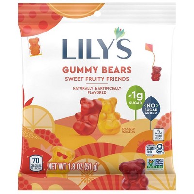 Lily's Gummy Bears, Gluten Free, Kosher, Free of Added Sugar Assorted Fruit 1.8 oz