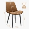 TOBILI  PU Leather Dining Chair with Metal Legs,Wave Pattern Upholstered Armless Chair Set of 4 for Kitchen,Restaurant,Living,Meeting Room - 2 of 4