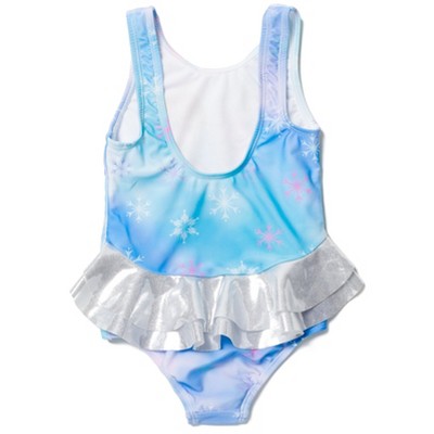 Disney Frozen Princess Anna Elsa Little Girls One Piece Bathing Suit Tie Dye Multicolor 6 — фото 3
