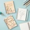 Paper Junkie 8 Pack Wooden Cover Notebook, Spiral Bound Unruled Plain 20 Sheets (4.5 x 5.8 In) - 2 of 4