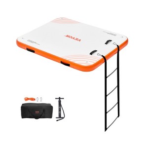 VEVOR Inflatable Floating Dock, 6 x 5FT Inflatable Dock Platform, Non-Slip Water Floating Dock Mat with Portable Carrying Bag & Detachable Ladder - 1 of 4