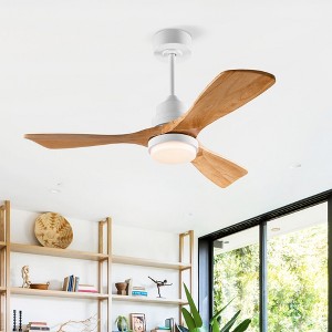 42 Inch Solid Wood Ceiling Fan With Remote And LED Light, Modern Farmhouse Ceiling Fan With Reversible DC Motor For Indoor Or Outdoor Use - 1 of 4