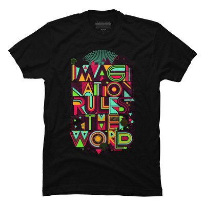 Men's Design By Humans Imagination Rules The World By Dzeri29 T-Shirt