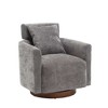 CAVINAS Chenille Swivel Accent Chair with Curved Backrest and Wooden Base,Modern Upholstered Living Room Chairs,Reading Chairs for Living Room - 4 of 4