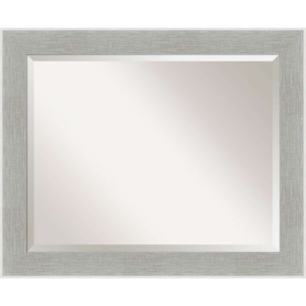 Photos - Wall Mirror 33" x 27" Glam Framed Bathroom Vanity  Linen Gray - Amanti Art
